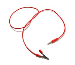 Connecting Lead, Red, 40″ – Alligator Clip and 4mm Plug Ends – Eisco Labs