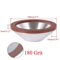 4inch 100mm Grit 180 Diamond Coated Concave Cup Shaped Grinding Wheel For Carbid