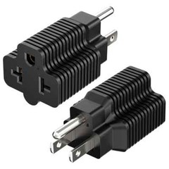 2Pack 4-in-1 15 Amp Household AC Plug to 20 Amp T Blade Adapter5-15P to 5-20R