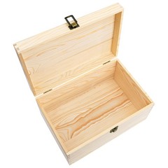 yarlung Unfinished Wooden Box with 11.8 x 7.9 x 5.9 inches, Light Brown