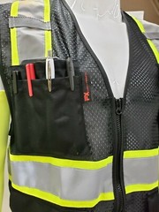 Two Tone Hi Visibility Reflective BLACK OR BLUE Safety Vest (X-Small to 2XL)