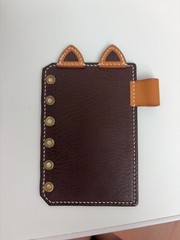 Handmade Leather Planner Binder, A7 Pocket Size, Brown & Tan Colorblock