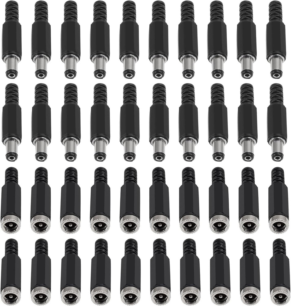 20 Pairs (40PCS) DC Socket 5.5Mm X 2.1Mm Female DC Barrel