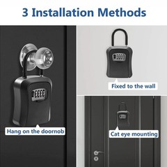 Key Lock Box for Outside-Combination Lockbox for House Key-Portable/Wall Mounted