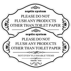 2Pcs Septic System Bathroom Sign, Do Not Flush Rules Banner，8×5inchThick Acry…
