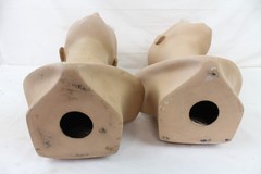 2 Vintage Fiberglass Mannequin Head Wig Painted Eyes Halloween Bust White