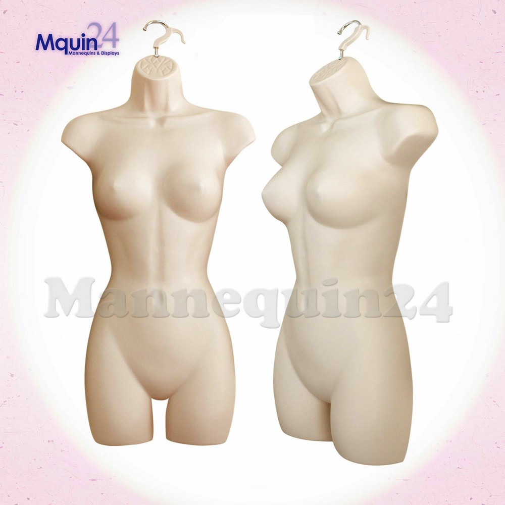 ONE FEMALE TORSO DRESS BODY FORM MANNEQUIN – FLESH WOMEN HANGING DISPLAY