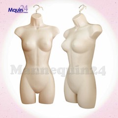 ONE FEMALE TORSO DRESS BODY FORM MANNEQUIN – FLESH WOMEN HANGING DISPLAY