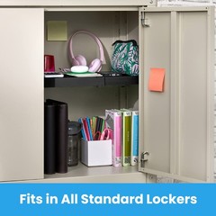 LockerMate Adjust-A-Shelf Locker Shelf for School Organization, 1 Pack, Black