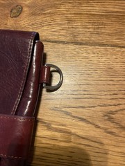 Bosca Soft Leather Pad Cover Dark Brown Vintage Envelope Closure No Strap