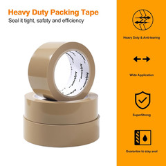 Brown Packing Tape 6 Rolls Heavy Duty Packing Tape with 1 Dispenser – 2.5Mil X 1