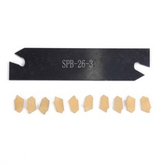 10 Pcs GTN-3 SP300 Insert Lathe Cut Off Grooving Parting Tool Holder SPB26 -3