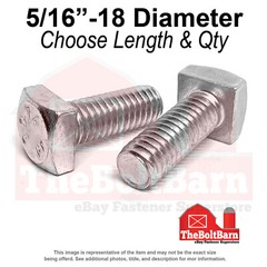 5/16″ Square Head Bolts Grade A307 Galvanized (Choose Length & Qty)