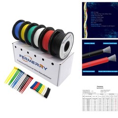 18 AWG Stranded Silicone Hook Up Wire Kit 6 Color Flexible Tinned Copper 30ft