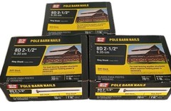 3 LB Pounds Grip Rite Pole Barn Nails 8D 2.5″ Ring Shank Stiff Stock 210 Pieces