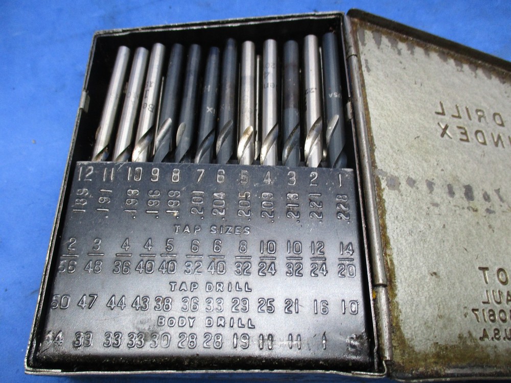 HUOT st. Paul Mn USA – Drill Index 1 to 60 – Bit Storage complete set