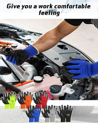 PU Coated Gloves Bulk, Reusable Rubber Safety Gloves for Men Women Work Warehous