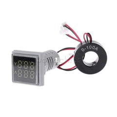 AC50-380V 0-100A 22mm 3-in-1 Voltmeter Ammeter Frequency Digital Volt AMP Meter