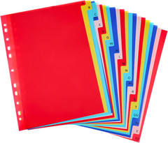 21 Tab A-Z Alphabet Binder Dividers Letter Size Plastic 2 3 4 11 Ring