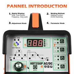 HITBOX 200A 6 IN1 AC/DC TIG Aluminum Welder with Remote Control Foot Pedal,220V