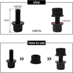 16PCS Nylon Motorcycle License Plate Screws Frame Holder Bolts & Nuts Plastic