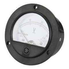 Baomain DC 30V Round Voltmeter Analog Panel Meter 65C5