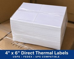 6000 Fanfold 4×6 Direct Thermal Label. High Quality.Certified by UPS 4″X6″ Label