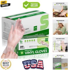 Disposable Vinyl Gloves, Food Safe, Latex-Free Powder-Free Clear Plastic Glov…