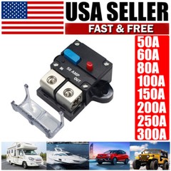 Waterproof Car Circuit Breaker Fuse Reset 30-300 Amp 12V-32V DC Car Boat Auto
