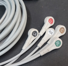 Welch Allyn ECG Cable 6 Pin 5 Leads Snap AHA Compatible 12′ 008-0313-00