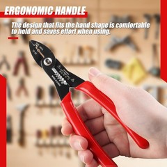 Ergonomic Wire Stripping Tool 7 Inch – Anti-Rust Crimping Pliers for 12-20 AWG