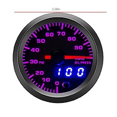 2-1/16″ 52mm Oil Pressure Gauge Kit 7 Color 0 to 100 PSI Pointer & … Fast Ship