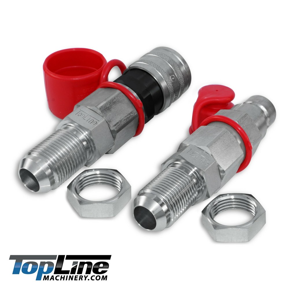 TL25 #12 JIC Flat Face 1/2 body Hydraulic Quick Connect Coupler Set Skid Steer