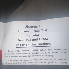🇺🇸 NEW Starrett Tools USA 196MB Universal Back Plunger Test Dial Indicator NOS