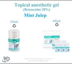 Dental Gingicaine Topical Gel Mint Julep, Bing Cherry, Banana, 1-6 oz Exp: 02/29
