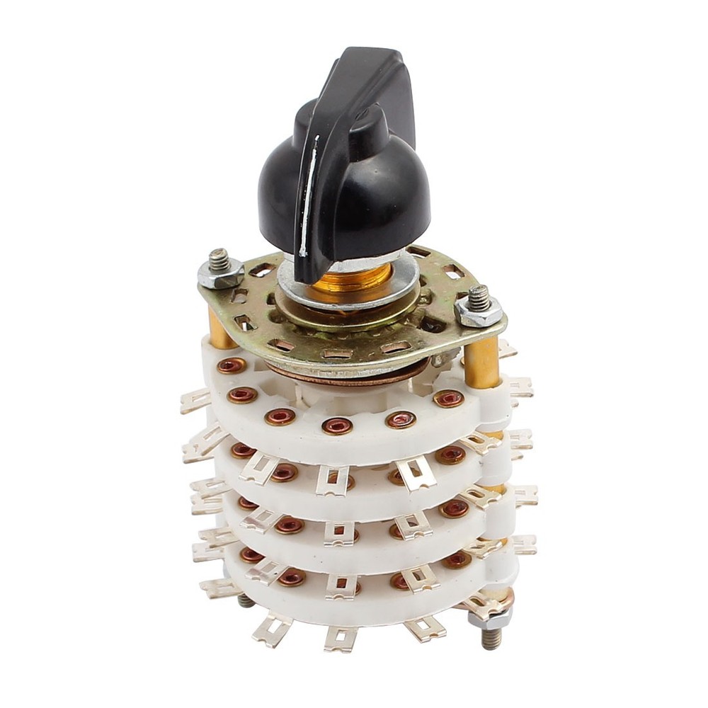 8 Pole 5 Position Four Decks 12 Terminal Band Channel Rotary Switch with Cap