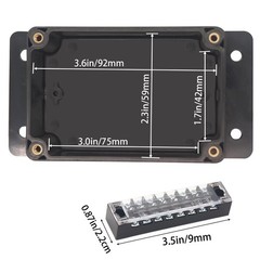 IP67 Waterproof Electrical Junction Box with 8P 15A Barrier Terminals Glands