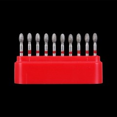 10 Box AZDENT Dental Diamond FG Burs Football 379-023F FINE RED Friction Grip