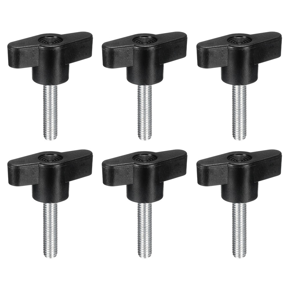 6Pcs Metric Carbon Steel Clamping Screw Knob t Shaped Thumb Screws M6 x 25mm