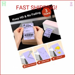 Phomemo 4×6 Thermal Labels for Shipping Label Printer – 500PCS Purple Mailing La