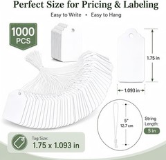 1000 Pre-Strung White Price Tags with String 50pk