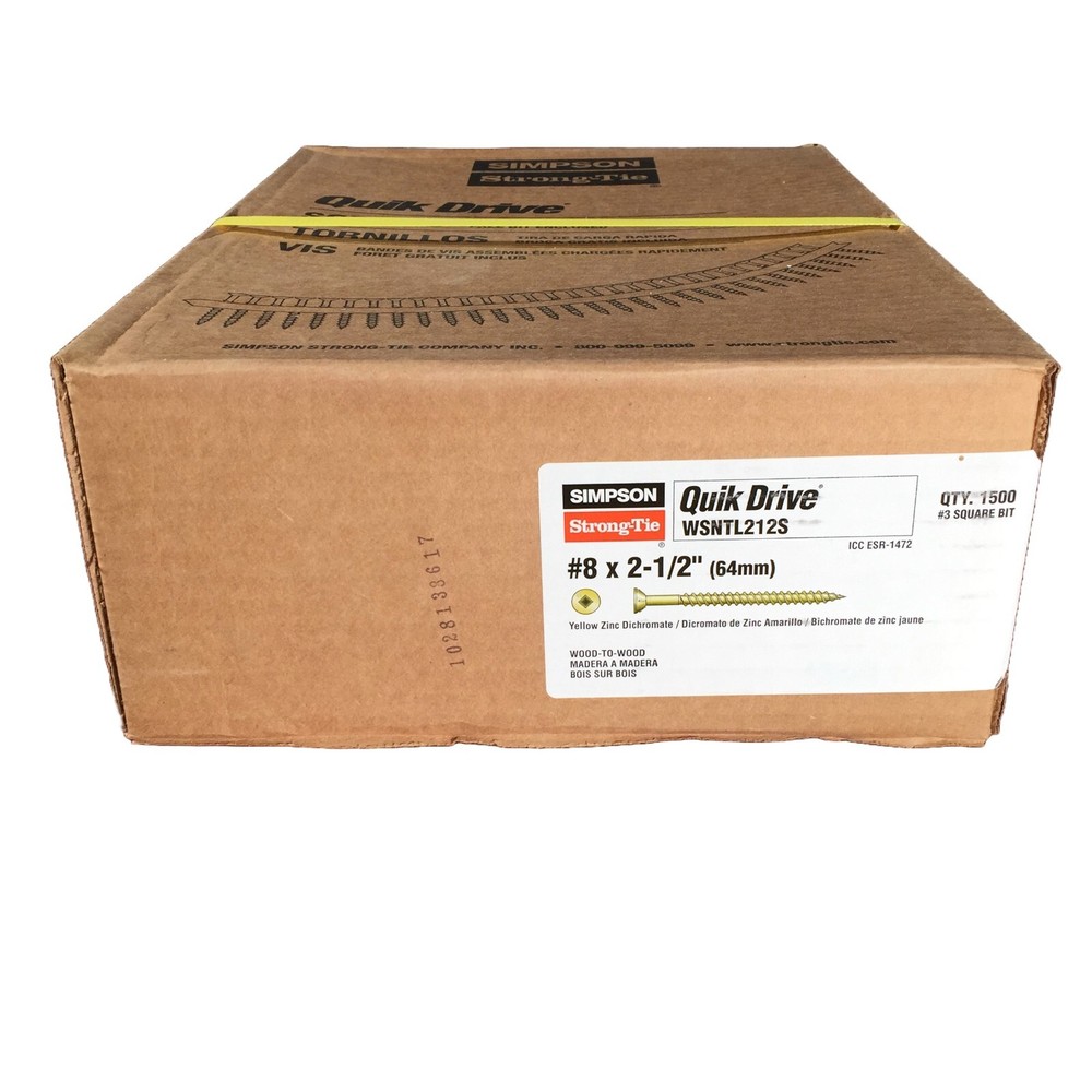 1500 Quik Drive #8 x 2-1/2″ Collated Wood Screw WSNTL212S, Simpson Strong Tie