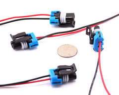 2X – Delphi Metri Type 2-Pin Blue Female Connector Pigtail Chevrolet GMC Buick