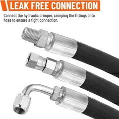 33FT 1/4″ Hydraulic Hose w/ 16 Fittings (JIC Female & NPTF Male & JIC Female 90°