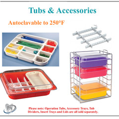 Dental Procedure Tub Accesories, Dental Tub Rack, Insert Tray, Autoclavable 250F