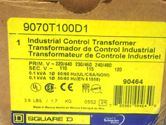 New Square D 9070T100D1 0.10 KVA Single Phase 240/480-110/120V Transformer T513