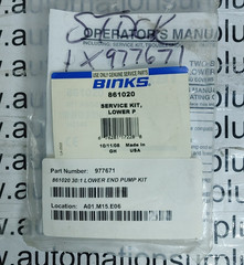 BINKS 861020 SERVICE KIT LOWER PUMP NEW!! WOW!!