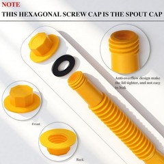 Flexible Yellow Gas Can Spout Replacement Kit with Dual Vent Caps – 10 Gallon
