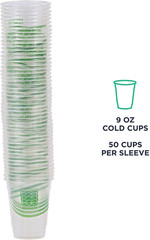 Greenstripe Clear Compostable 9Oz PLA Plastic Cups, Case of 1000, Disposable Ren