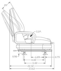 Universal Black Vinyl Forklift Suspension Seat fits Doosan etc